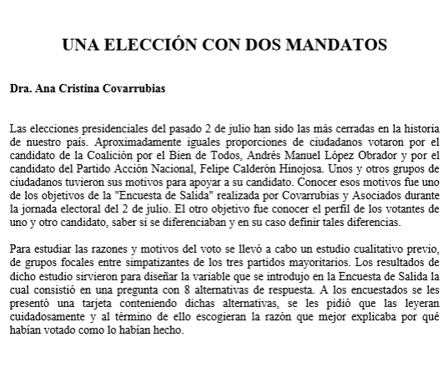 Una elección con dos mandatos (julio 2006)